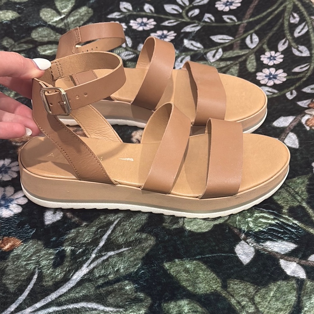 A. Giannetti Tan Leather Sandals